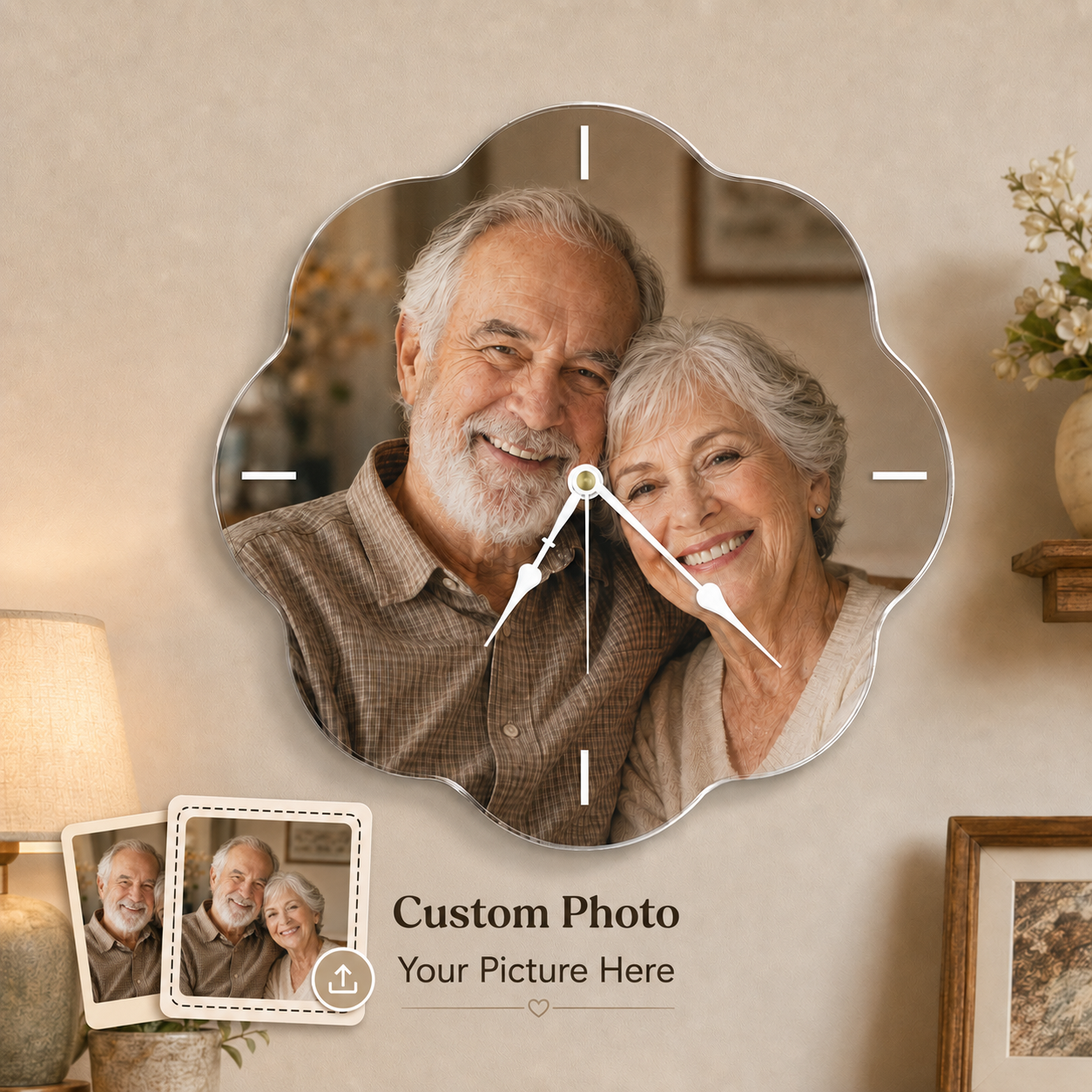 Personalized Shaped Acrylic Photo Wall Clock