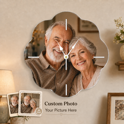 Personalized Shaped Acrylic Photo Wall Clock