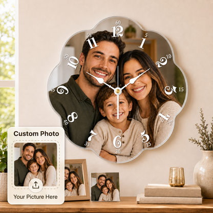 Personalized Shaped Acrylic Photo Wall Clock