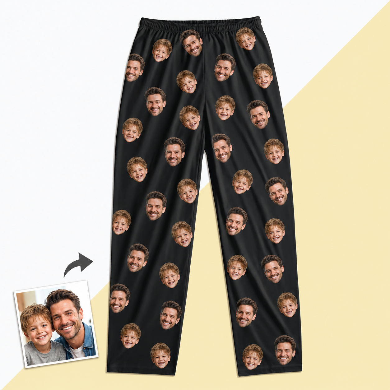 Unisex Custom Photo Pajamas - Long-Sleeve, Multi-Color, Personalized Sleepwear