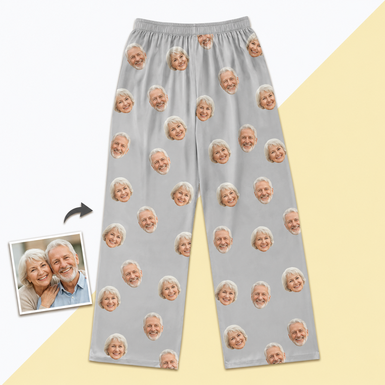 Unisex Custom Photo Pajamas - Long-Sleeve, Multi-Color, Personalized Sleepwear