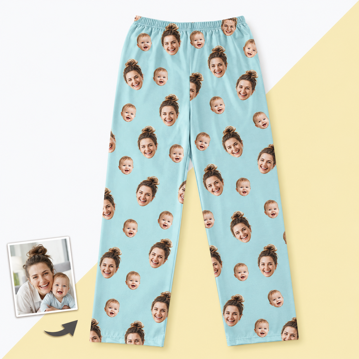 Unisex Custom Photo Pajamas - Long-Sleeve, Multi-Color, Personalized Sleepwear