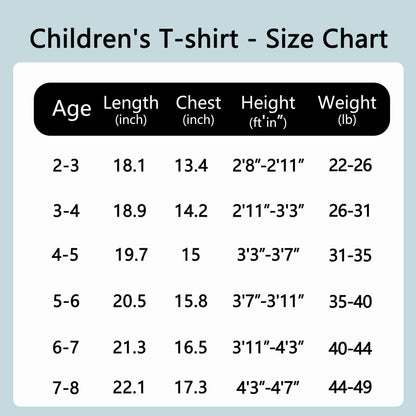 Kids’ Custom Cotton T-Shirts: Unisex, Ages 2-8, Double-Sided Photo Print