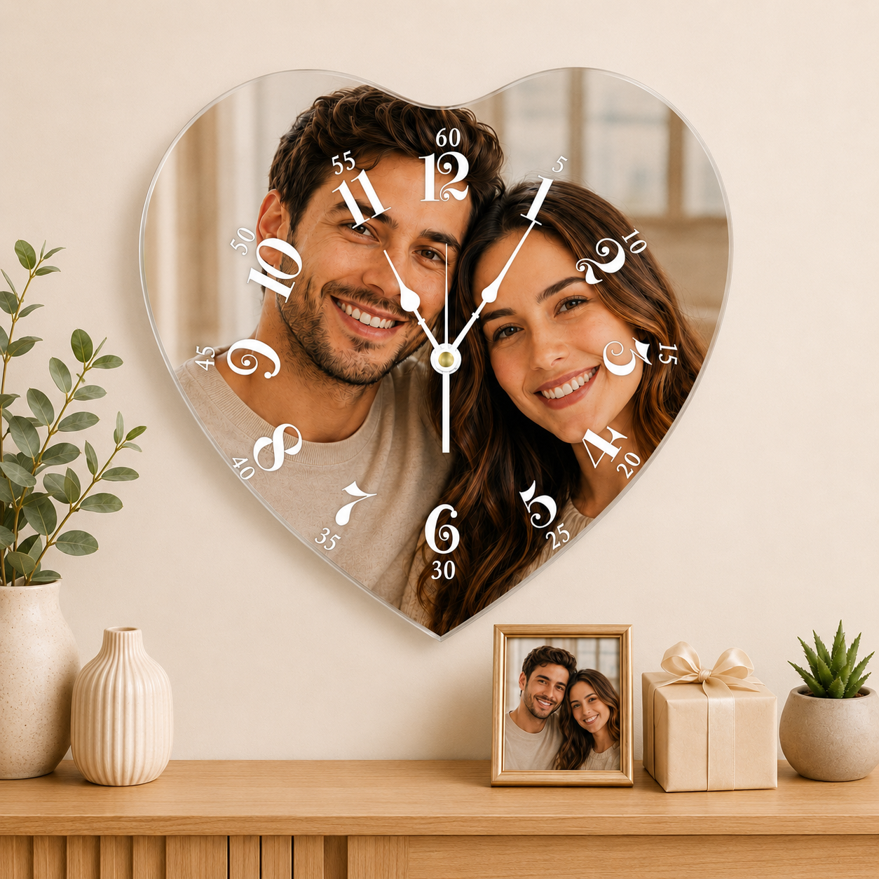 Personalized Shaped Acrylic Photo Wall Clock