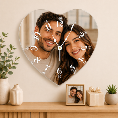 Personalized Shaped Acrylic Photo Wall Clock