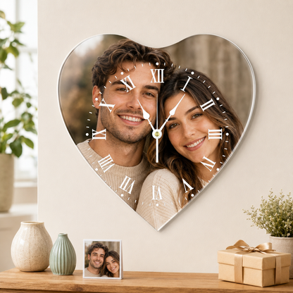 Personalized Shaped Acrylic Photo Wall Clock