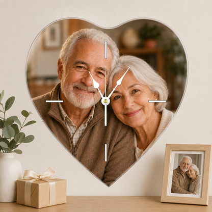 Personalized Shaped Acrylic Photo Wall Clock
