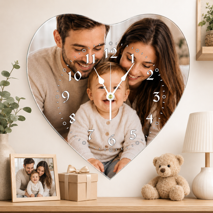 Personalized Shaped Acrylic Photo Wall Clock
