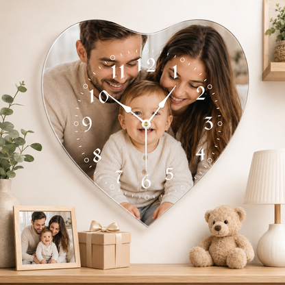 Personalized Shaped Acrylic Photo Wall Clock