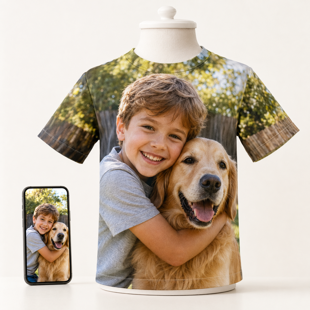 Custom Kids Photo T-Shirt, Personalized All-Over Print Tee, Unique Gift for Boys & Girls