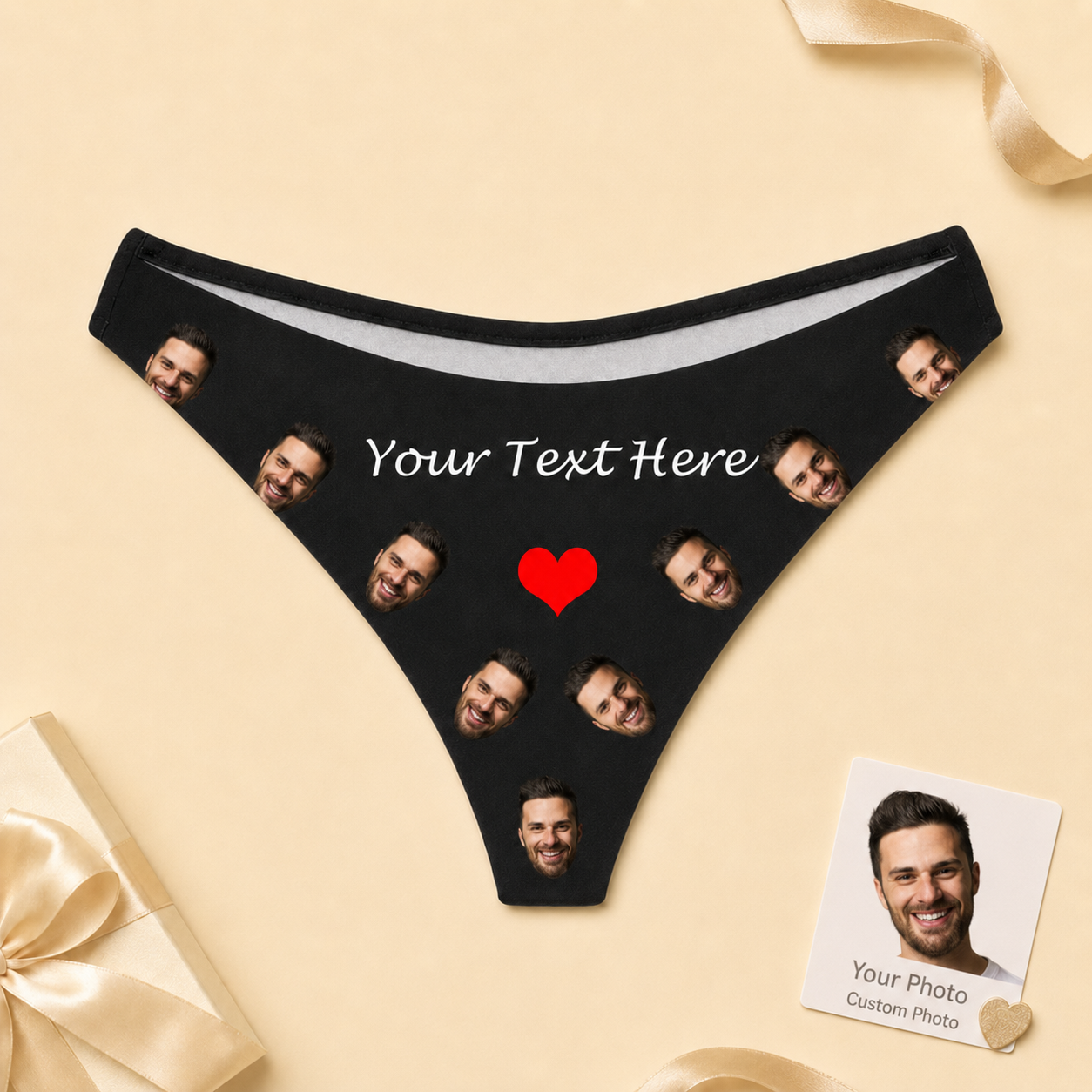 Custom Womens Thong with Boyfriend’s Photo Sexy Underwear Women Boxers