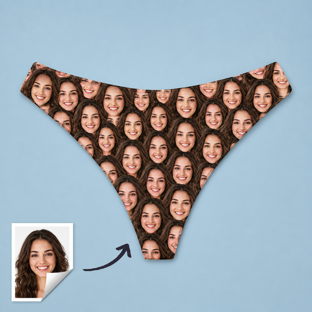 Custom Womens Thong Panties with Boyfriend’s Photo Sexy Underwear