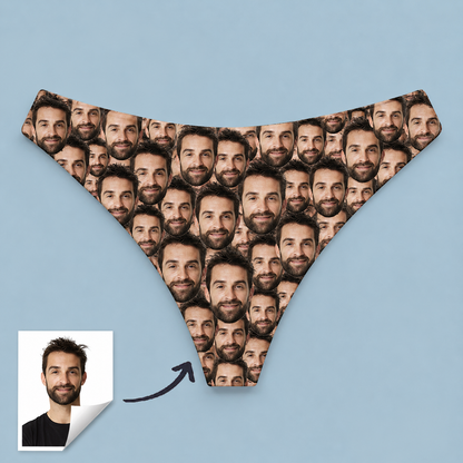 Custom Womens Thong Panties with Boyfriend’s Photo Sexy Underwear