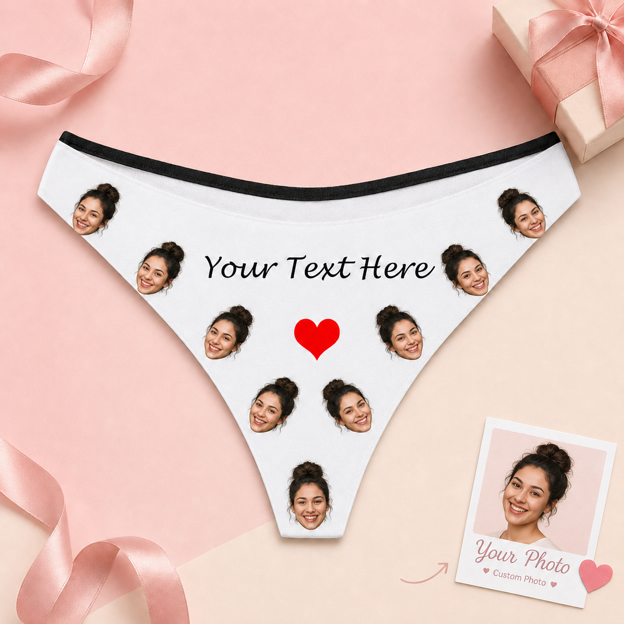 Custom Womens Thong with Boyfriend’s Photo Sexy Underwear Women Boxers