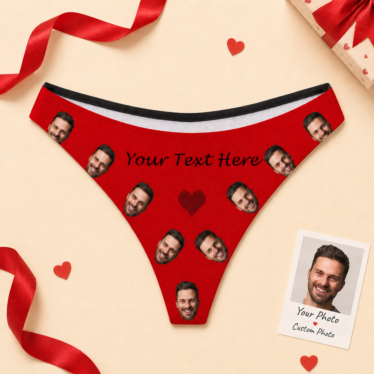 Custom Womens Thong with Boyfriend’s Photo Sexy Underwear Women Boxers
