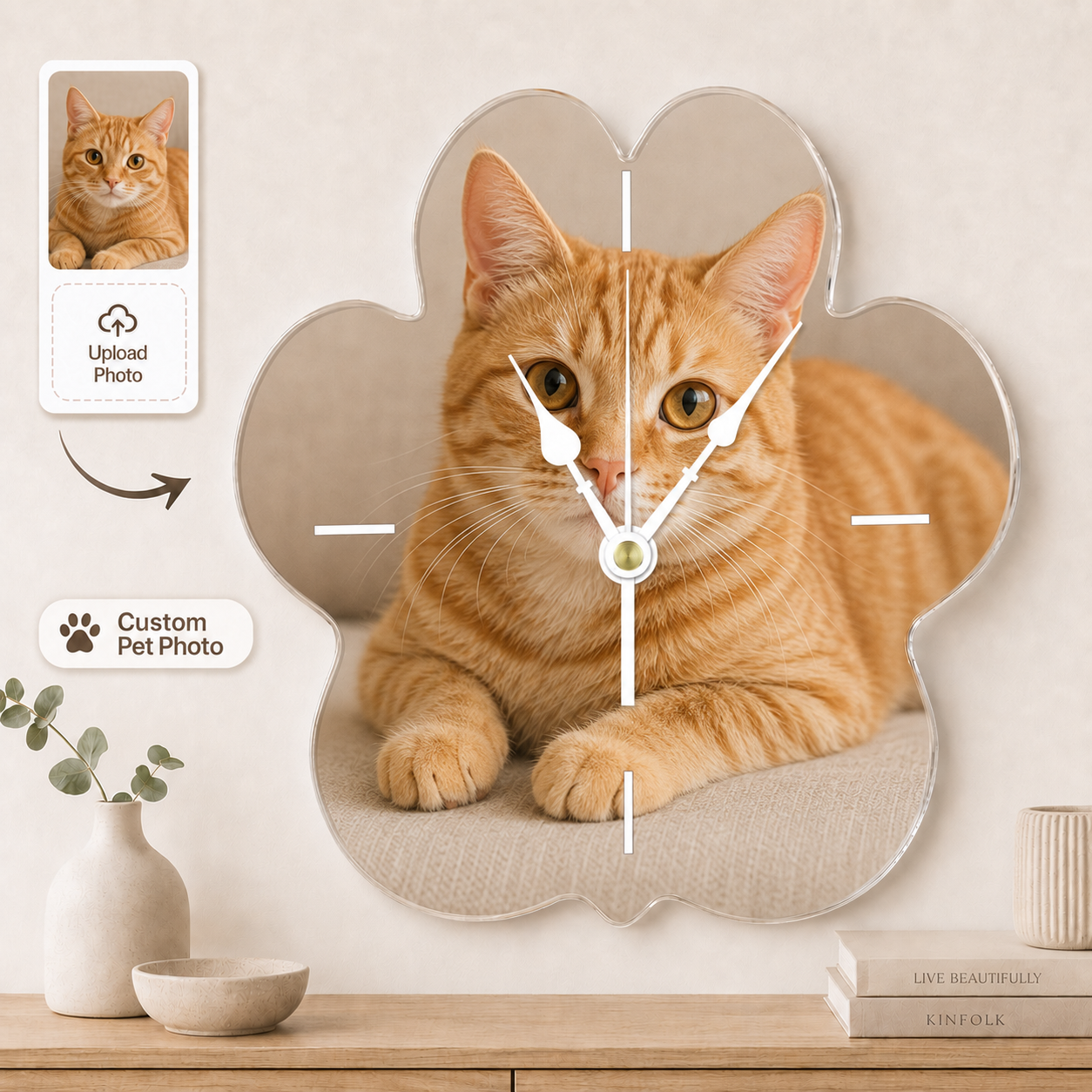 Personalized Shaped Acrylic Photo Wall Clock