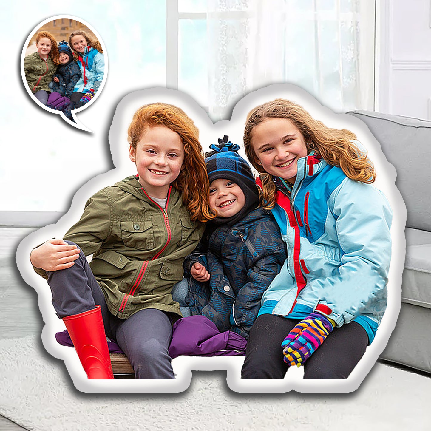 Personalized Multi-person Photo Pillow - Unique Custom Shaped Gifts