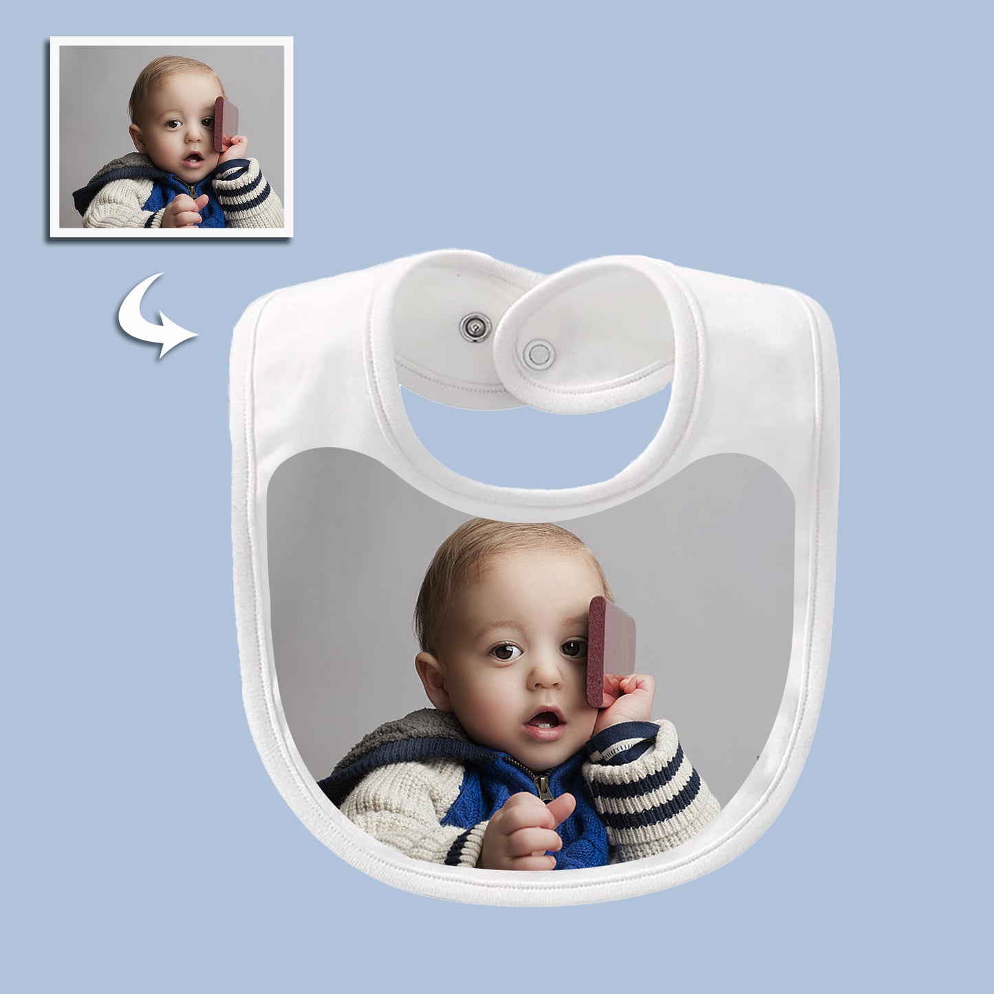 Personalized Unisex Baby Bib with Custom Photo - Your Favorite Image