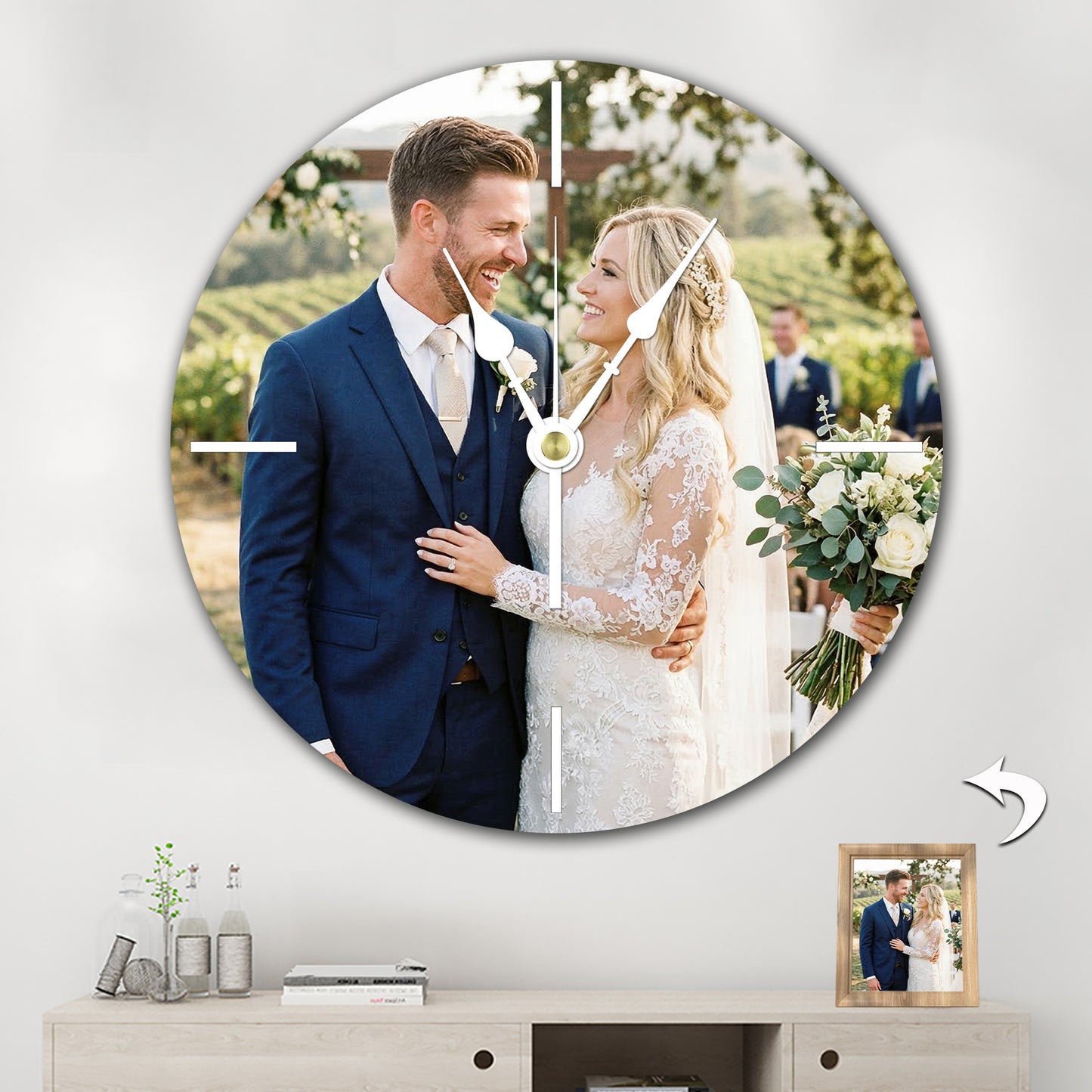 Personalized Round Wall Clock - Custom Photo Keepsake Home Decor Gift