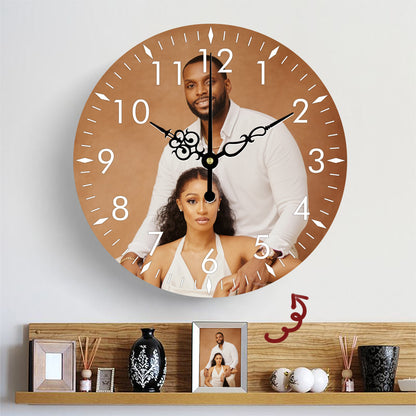 Personalized Round Wall Clock - Custom Photo Keepsake Home Decor Gift