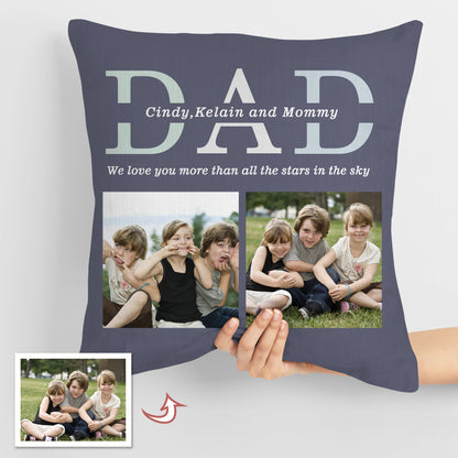 Photo Custom Throw Pillows for Dad Best Father's Day Gift