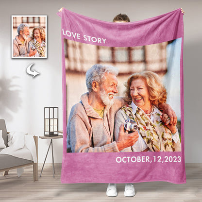 Custom Couple Photo Blankets Personalized Photo Memorial Blankets