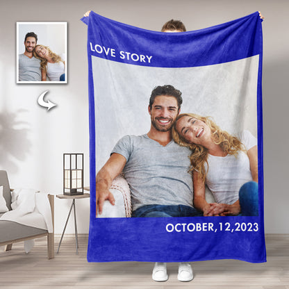 Custom Couple Photo Blankets Personalized Photo Memorial Blankets