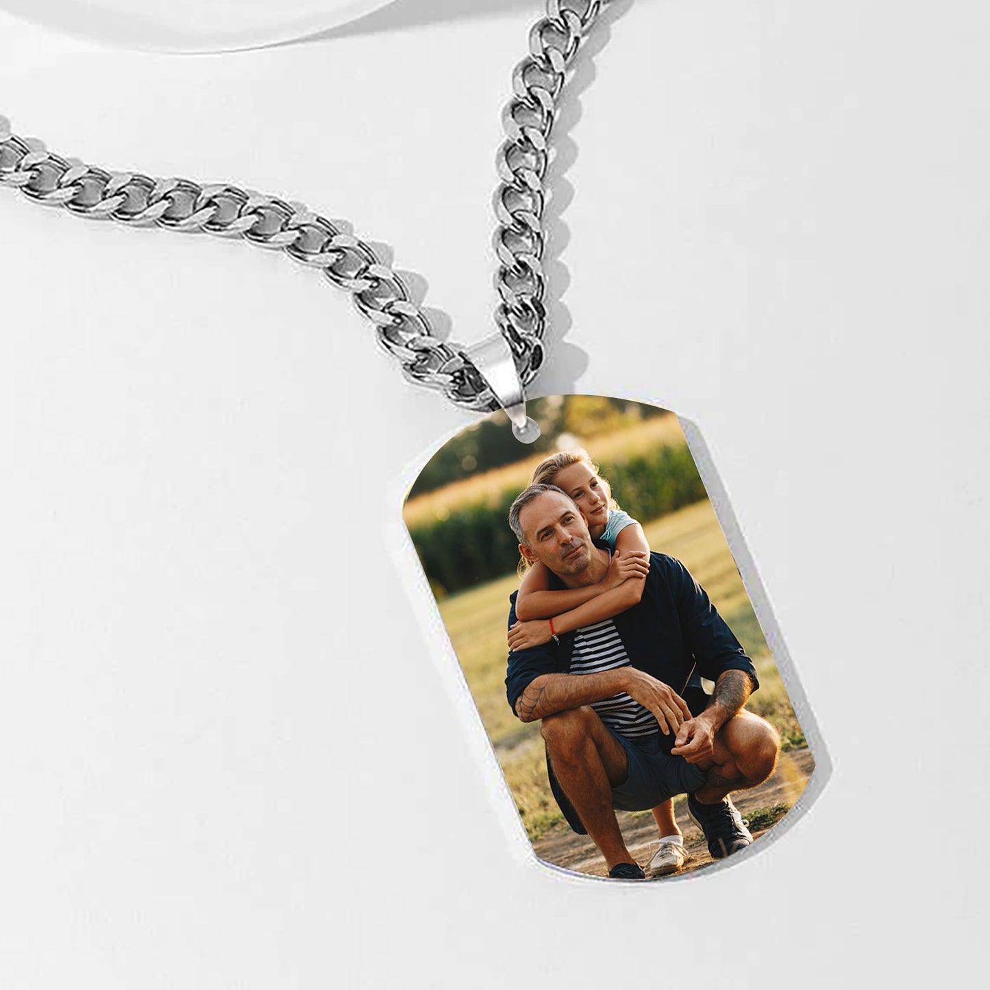 Personalized Custom Photo Engraved Tag Necklace - Keep Memories Close to Your Heart