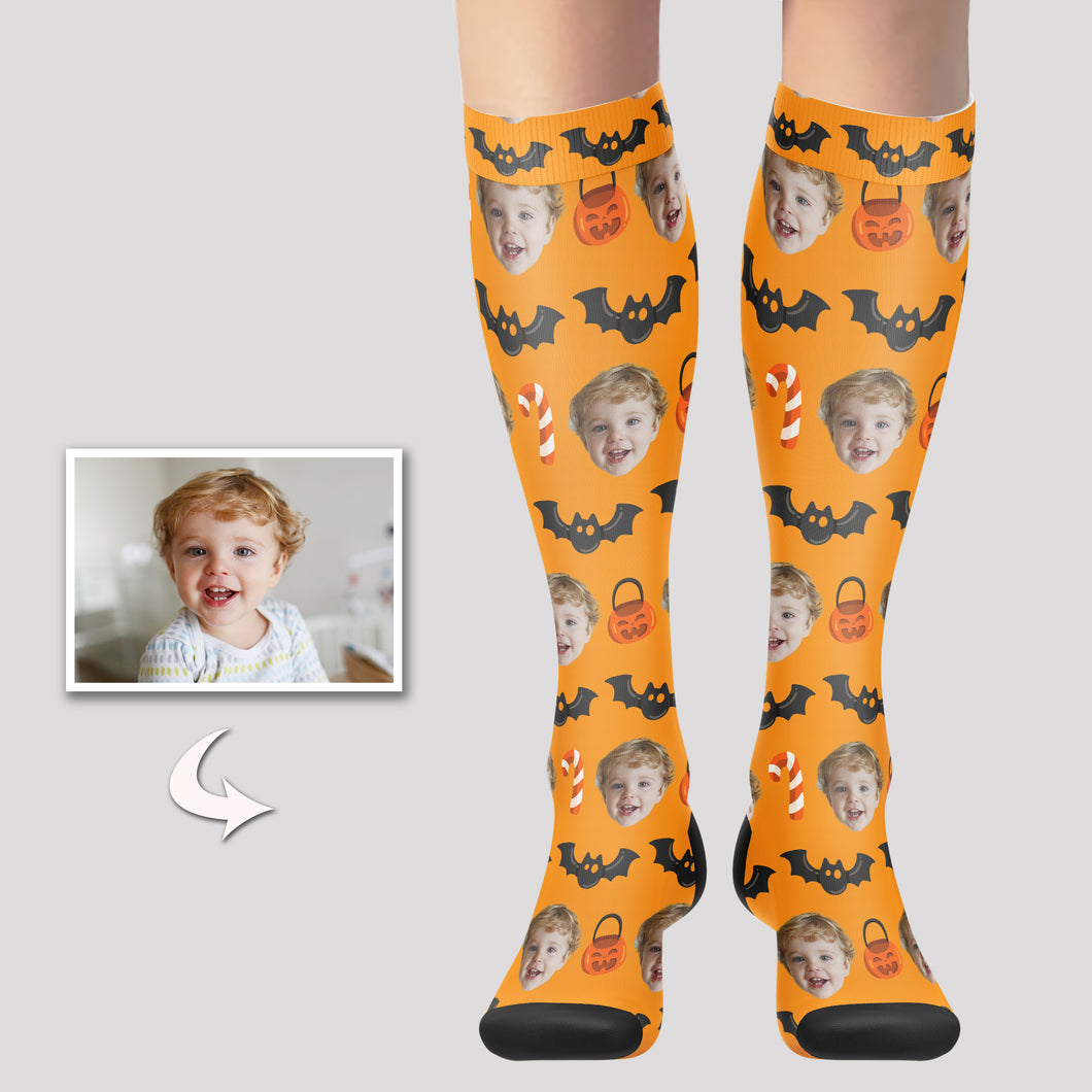 Custom Photo Knee High Socks For Halloween