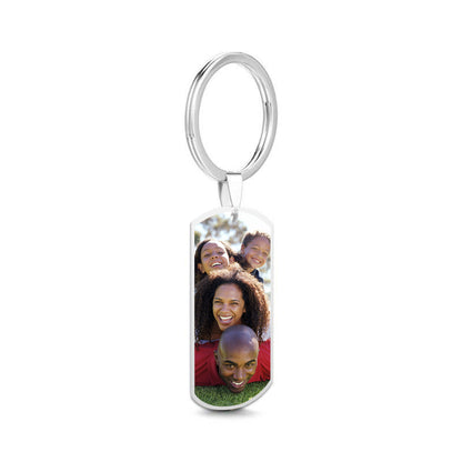 Gifts Photo Tag Key Chain With Engraving Stainless Steel