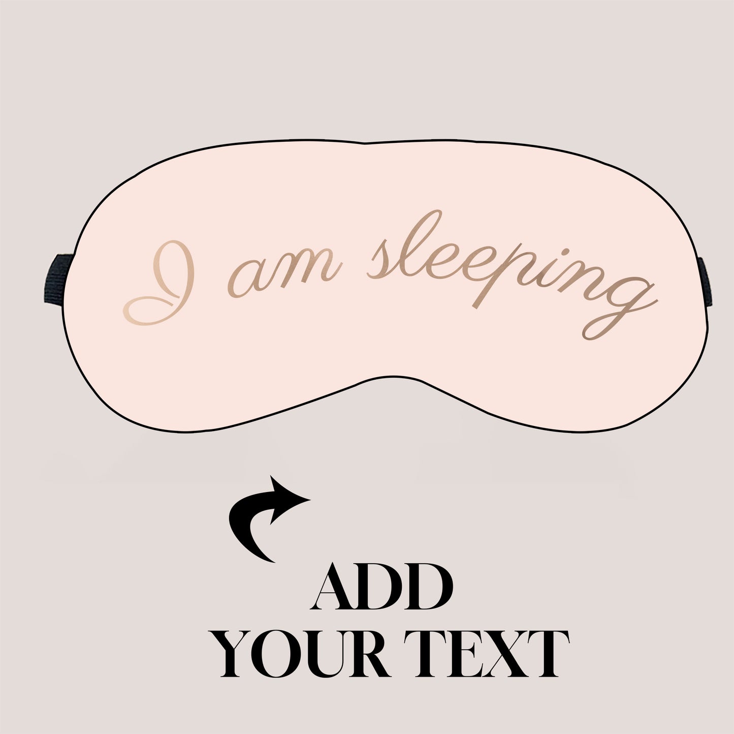 Custom Printed Sublimated Eye Mask Personalized Text Cotton Sleep Mask