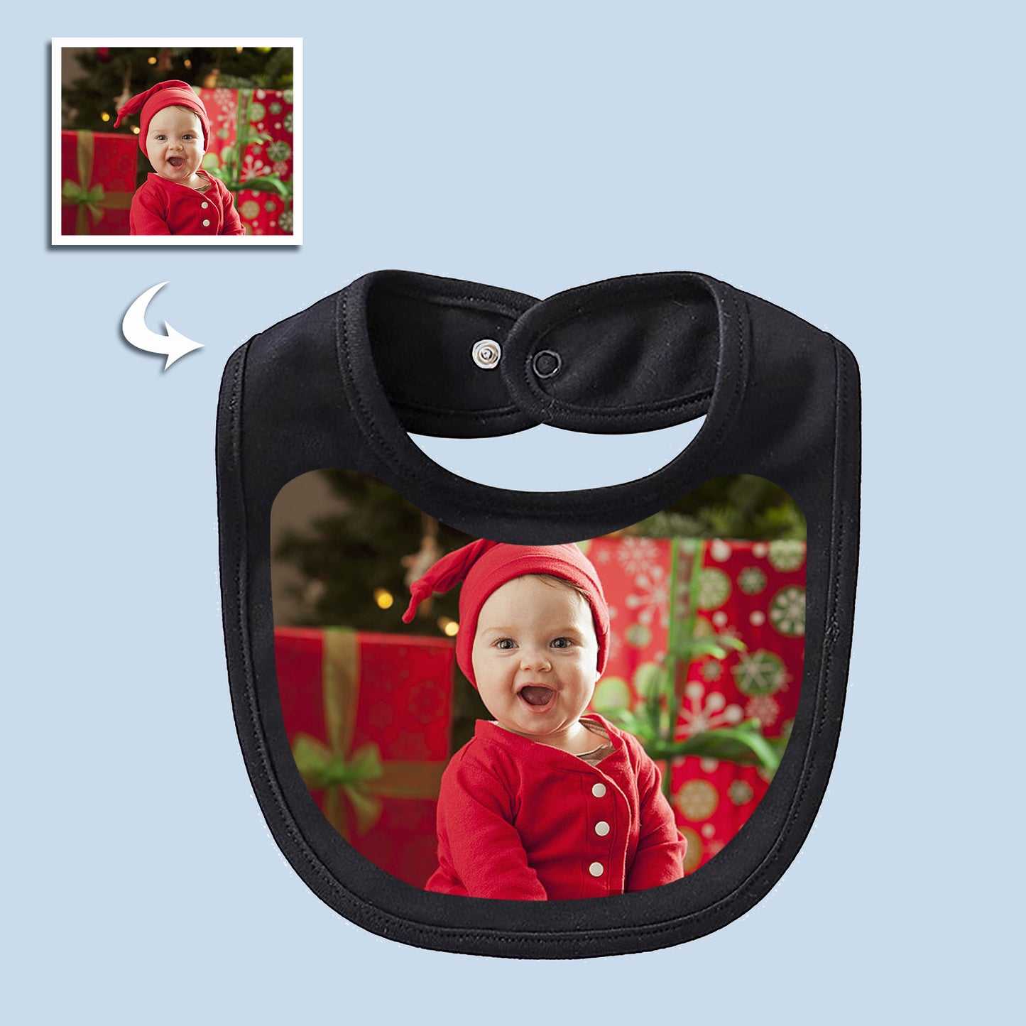 Personalized Unisex Baby Bib with Custom Photo - Your Favorite Image