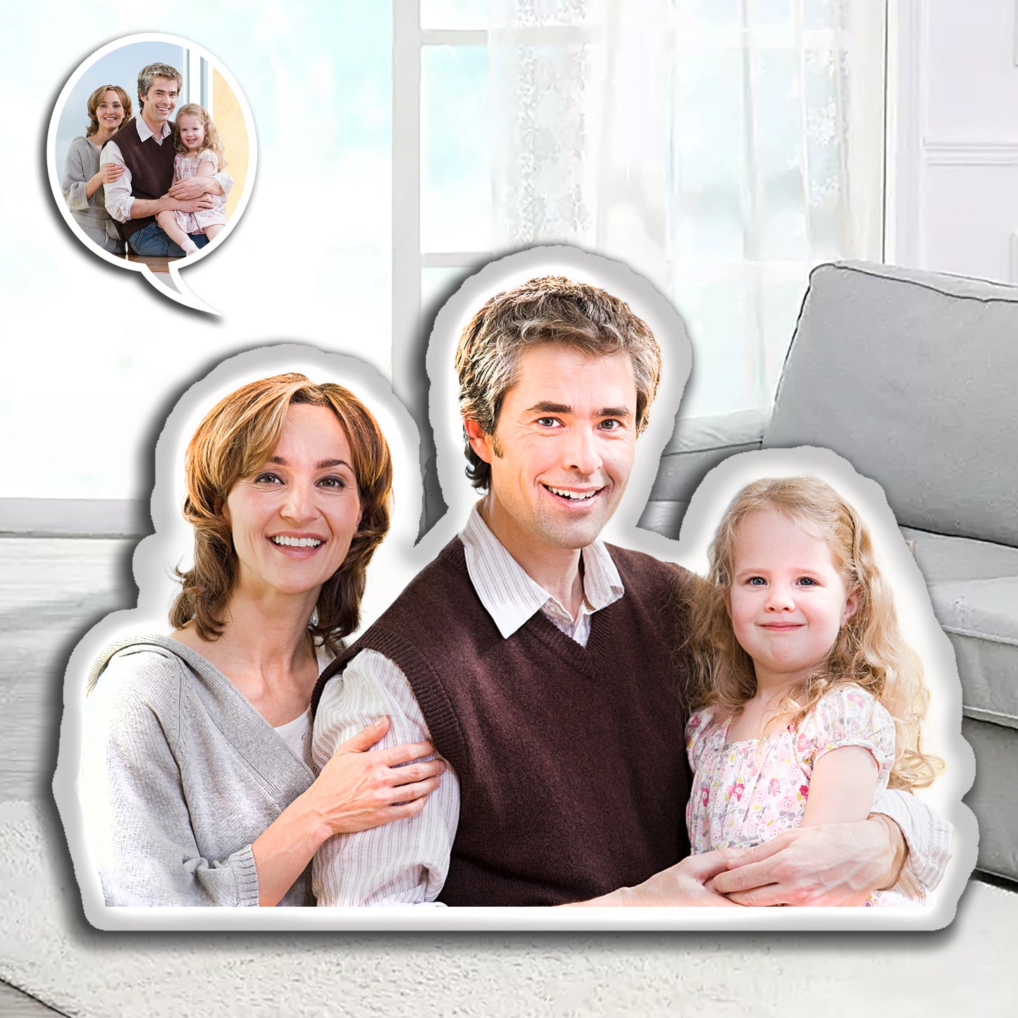 Personalized Multi-person Photo Pillow - Unique Custom Shaped Gifts