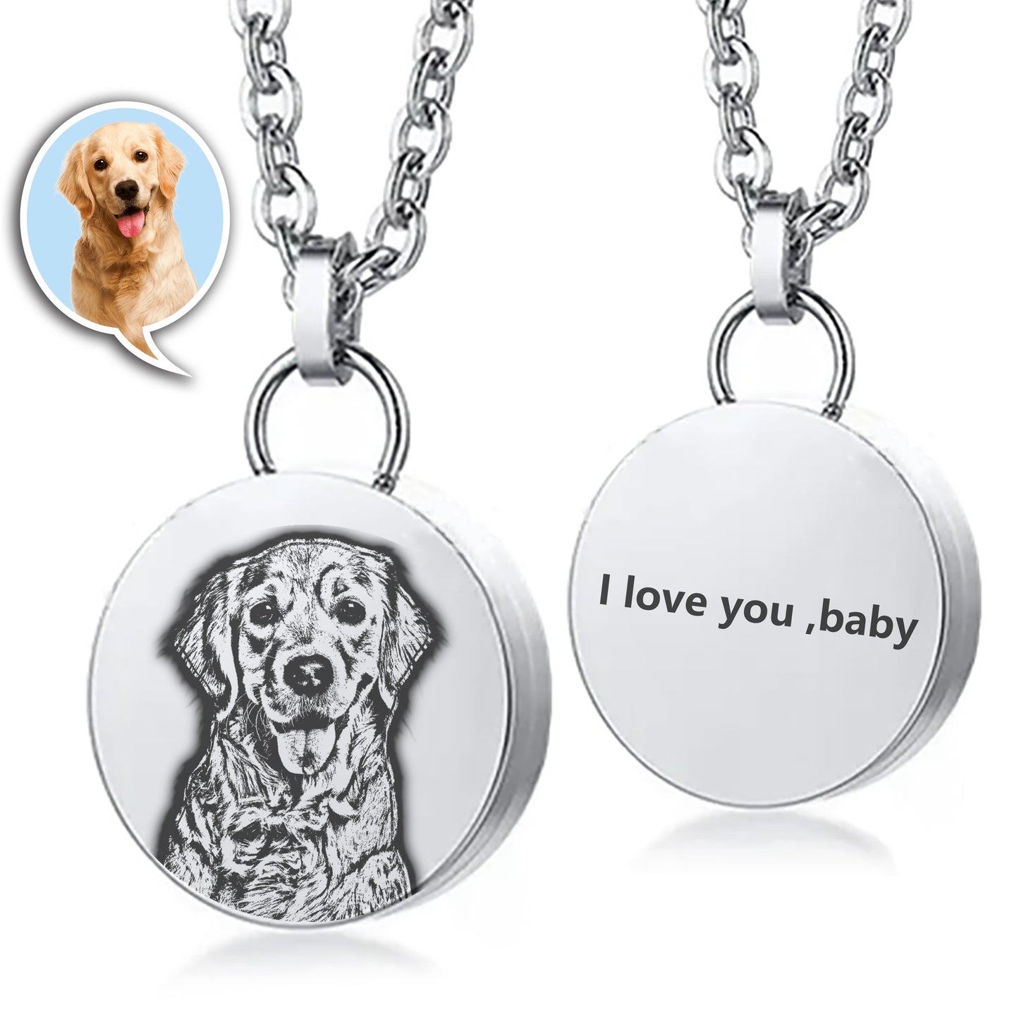 Custom Engraved Cremation Urn Necklace – Stainless Steel Keepsake Pendant