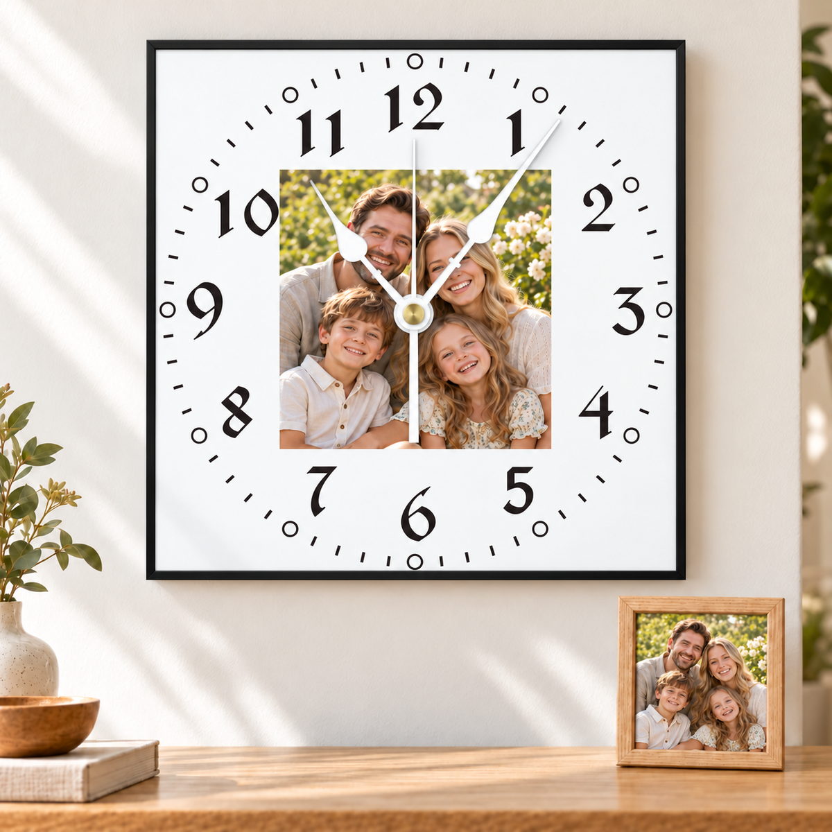 Personalized Photo Wall Clocks Customized Square Silent Gift Idea