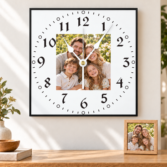 Personalized Photo Wall Clocks Customized Square Silent Gift Idea