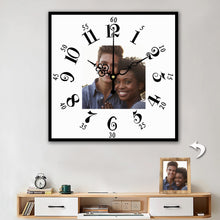 Load image into Gallery viewer, Personalized Photo Wall Clocks Customized Square Silent Gift Idea
