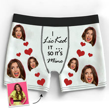 Load image into Gallery viewer, Custom Boxer with Photo Mens Underwear with Face and Heart and Texts
