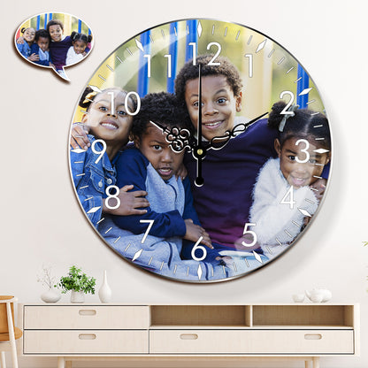 Personalized Photo Wall Clock: Custom Acrylic Round Decor