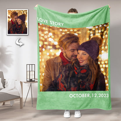 Custom Couple Photo Blankets Personalized Photo Memorial Blankets