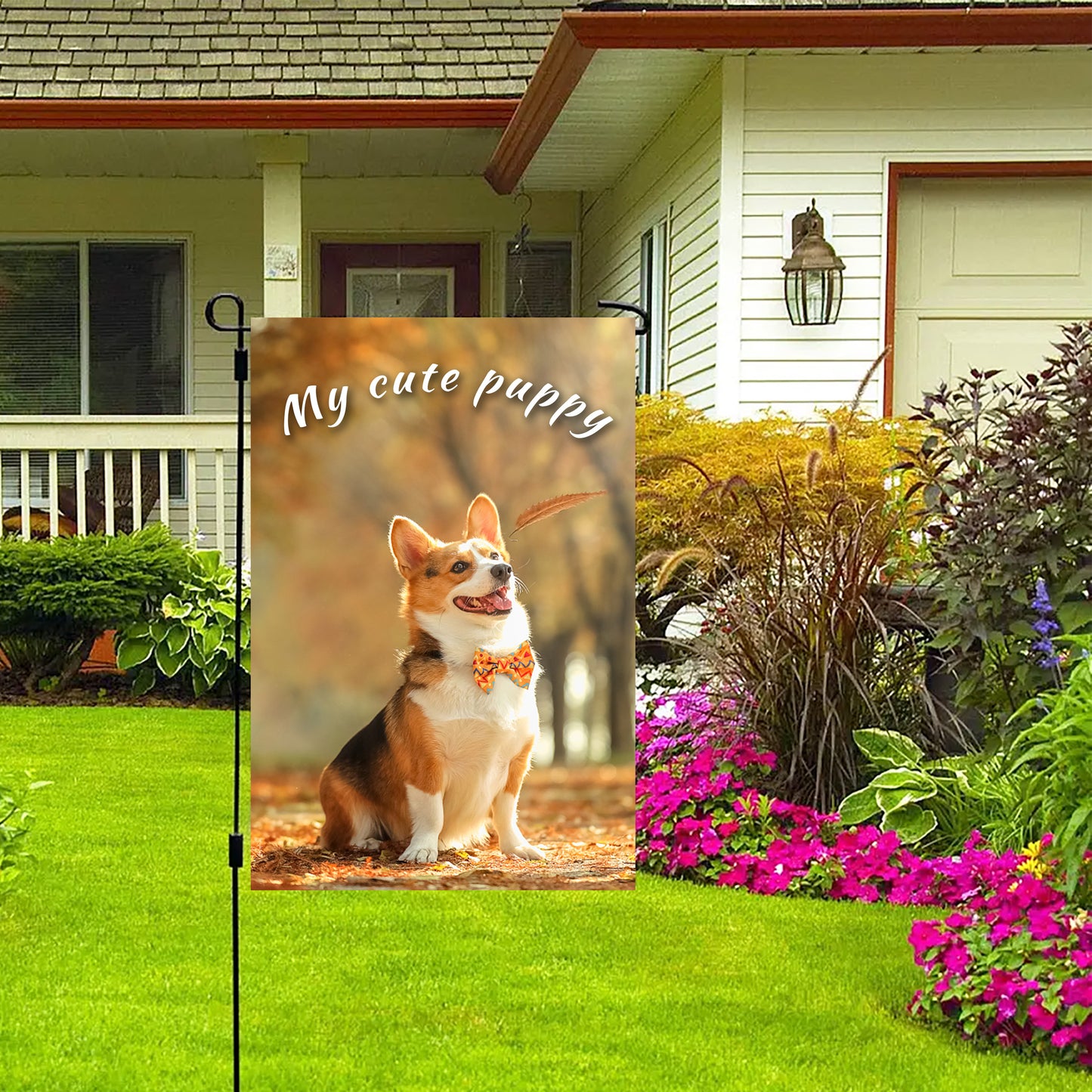 Custom Photo Personalized Outdoor Garden Flag Double Sided Printing With Text