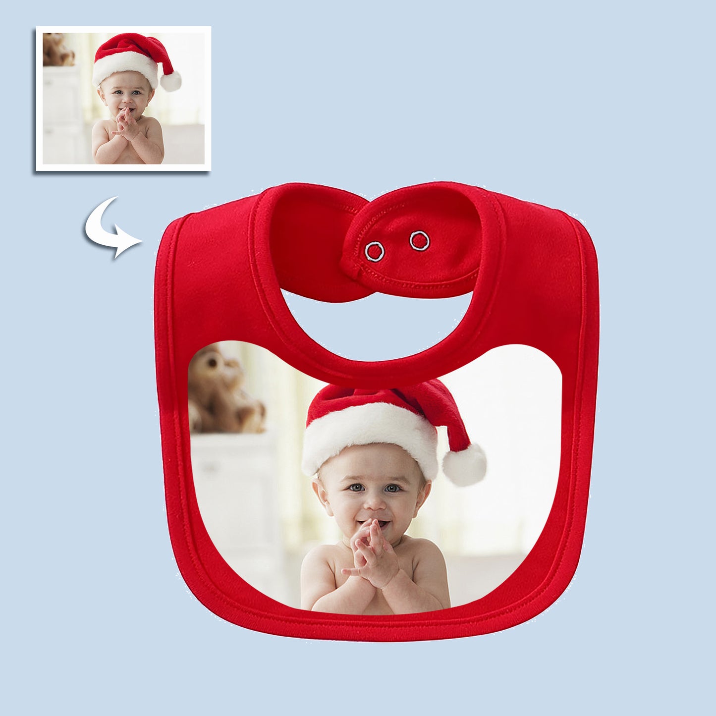 Personalized Unisex Baby Bib with Custom Photo - Your Favorite Image