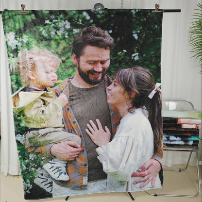 Christmas Blankets Custom Couple Photo Personalized Memorial Blankets