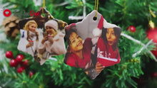Load and play video in Gallery viewer, Christmas Custom Ornament Photo With Text Ceramic Double-side Printed
