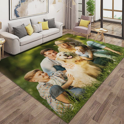 Custom Photo Flannel Carpet, Extra Soft Anti-Slip Floor Mats Collage 1-4 Photos