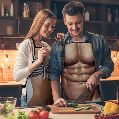 Funny and Sexy Muscle Man Kitchen Cooking Apron - faceonboxer