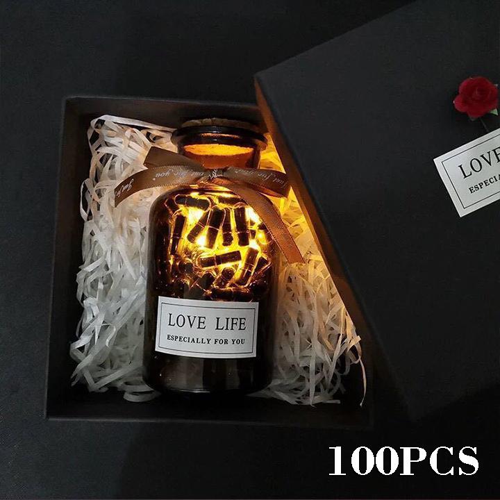 Black  Lovely Mini Pill Shaped Message Capsule Letter with Bottle and Gift Box
