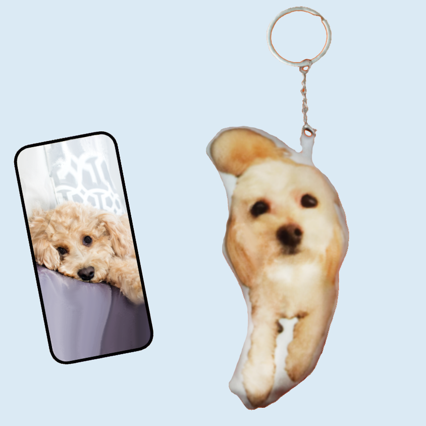 Personalized Mini Pillow Photo Keychain - Custom Irregular Pendant