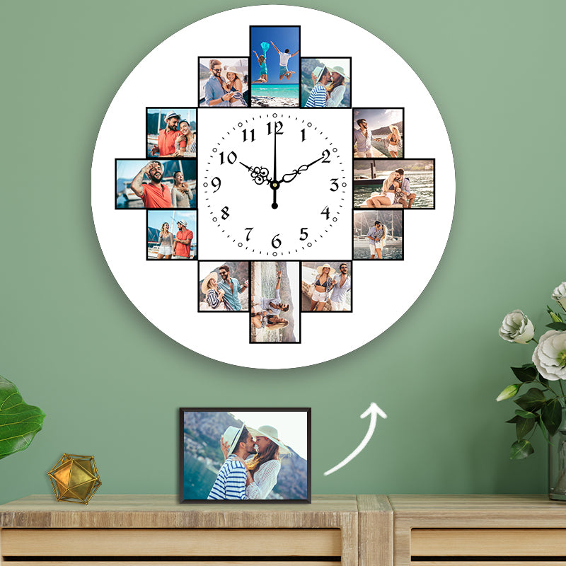 12pcs Photo Round Wall Clock Personalized Clock