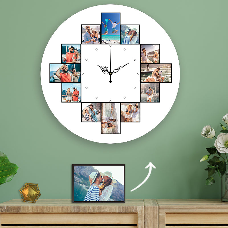 12pcs Photo Round Wall Clock Personalized Clock